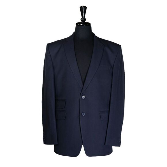 Mens Blazer Navy Blue Wool Formal Wedding Party Jacket Wedding Sport Coat 42R